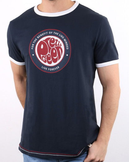 Pretty Green Likeminded Logo T-shirt Navy