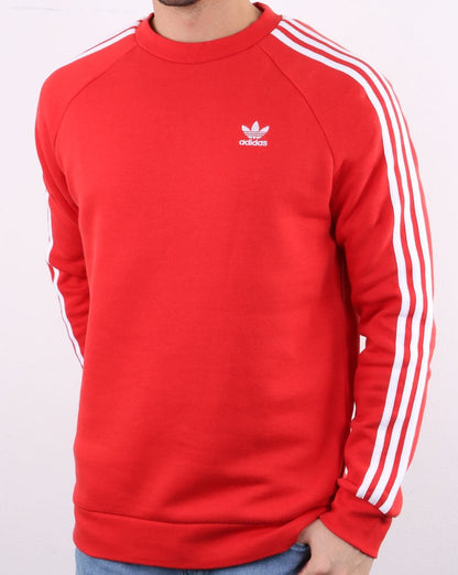 Adidas Originals 3 Stripes Crew Sweat Lush Red