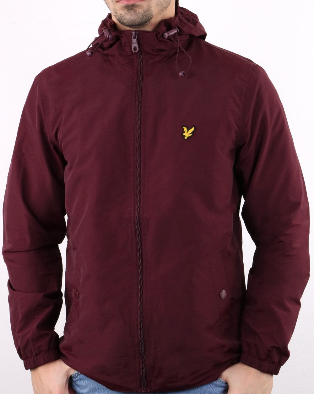Lyle And Scott Zip Through Hooded Jacket Burgundy