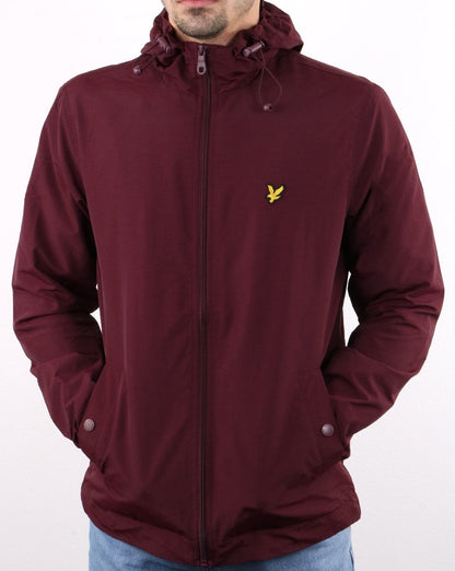 Lyle And Scott Zip Through Hooded Jacket Burgundy