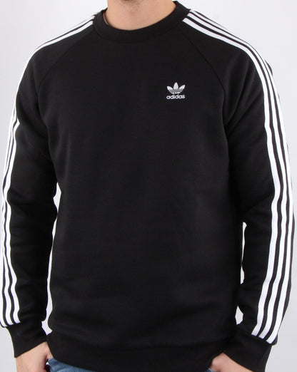 Adidas Originals 3 Stripes Crew Sweat Black