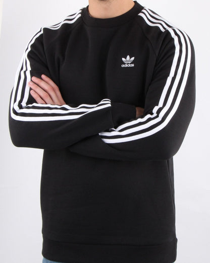 Adidas Originals 3 Stripes Crew Sweat Black