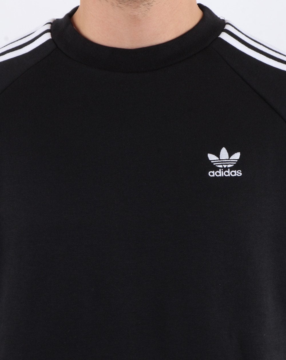Adidas Originals 3 Stripes Crew Sweat Black