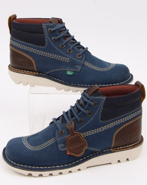 Kickers Kick Hi Mash Up Boot Blue
