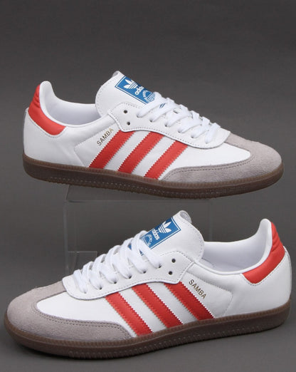 Adidas Samba Og Trainers White/Trace Scarlet