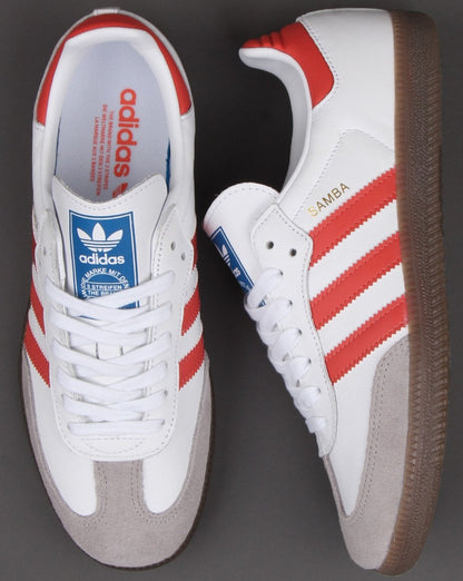 Adidas Samba Og Trainers White/Trace Scarlet