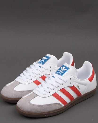Adidas Samba Og Trainers White/Trace Scarlet