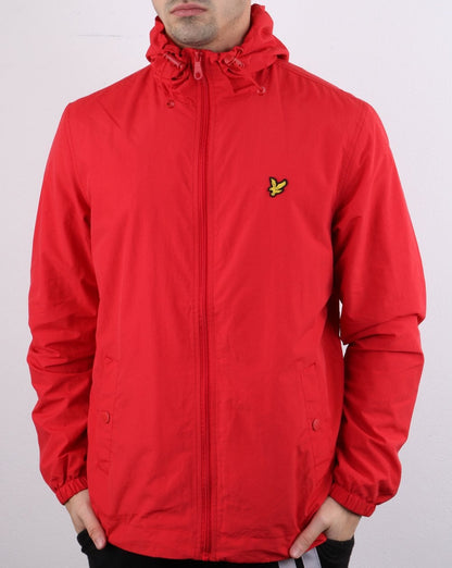 Lyle And Scott Zip Through Hooded Jacket Red