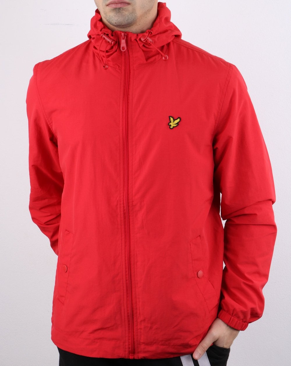 Lyle And Scott Zip Through Hooded Jacket Red