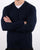 Benetton V-Neck Cotton Jumper Navy