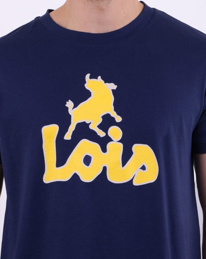 Lois Print T-shirt Navy