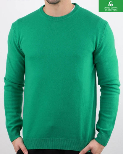 Benetton Merino Wool Jumper Green