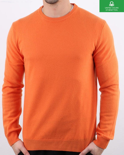 Benetton Merino Wool Jumper Orange