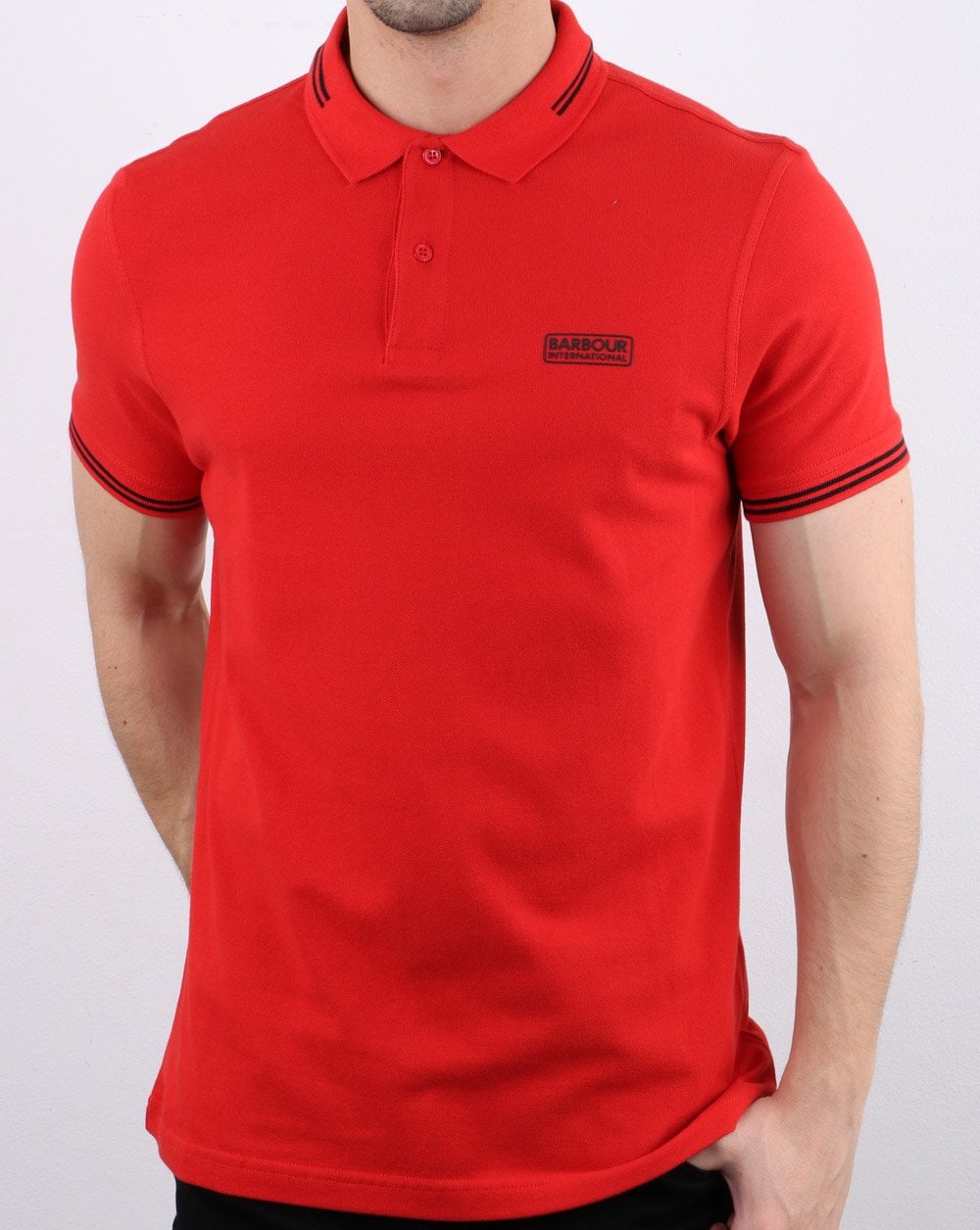 Barbour International Tipped Polo Red