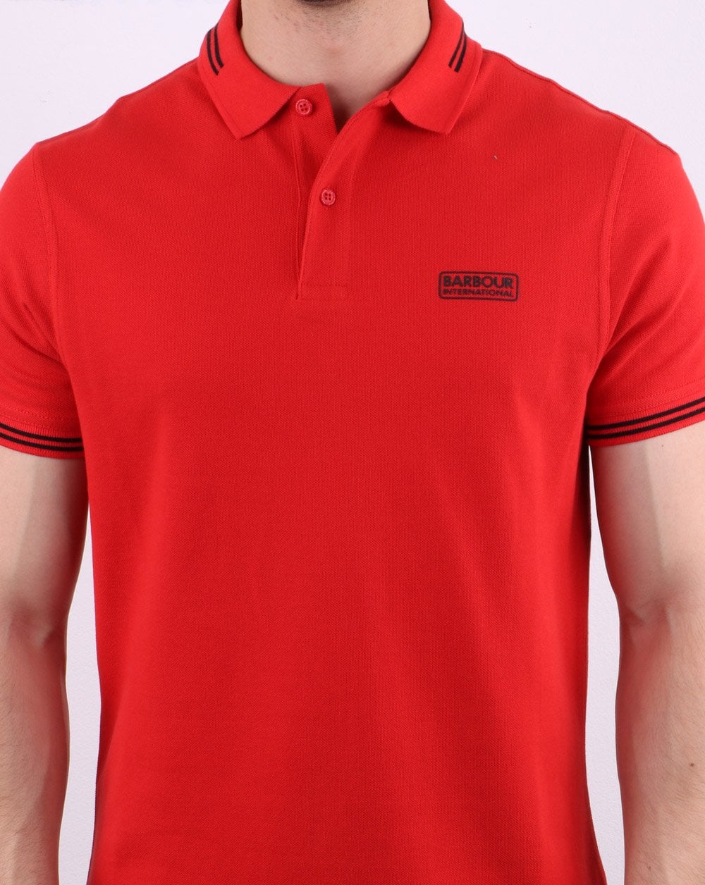 Barbour International Tipped Polo Red