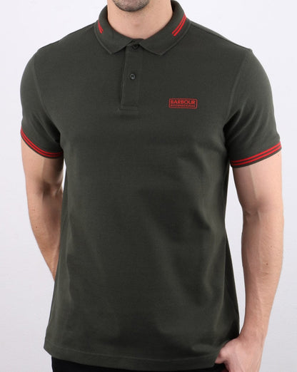 Barbour International Tipped Polo Jungle Green