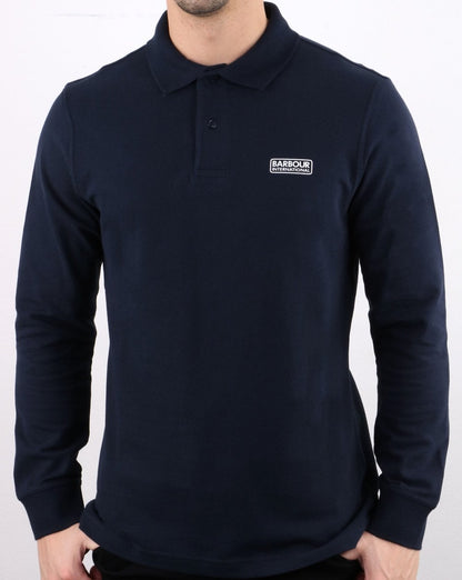 Barbour International Long Sleeved Polo Navy