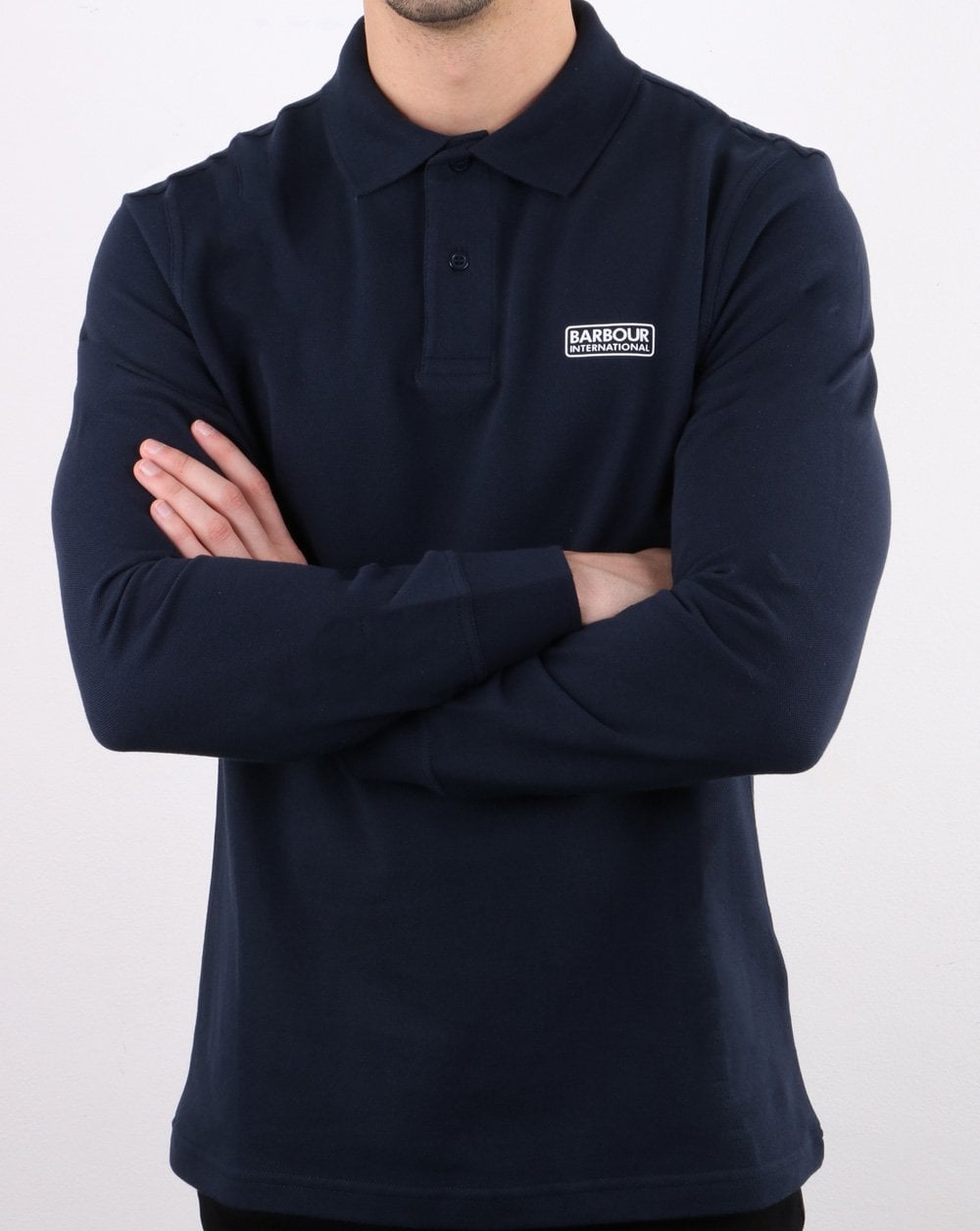 Barbour International Long Sleeved Polo Navy