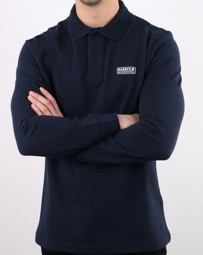 Barbour International Long Sleeved Polo Navy
