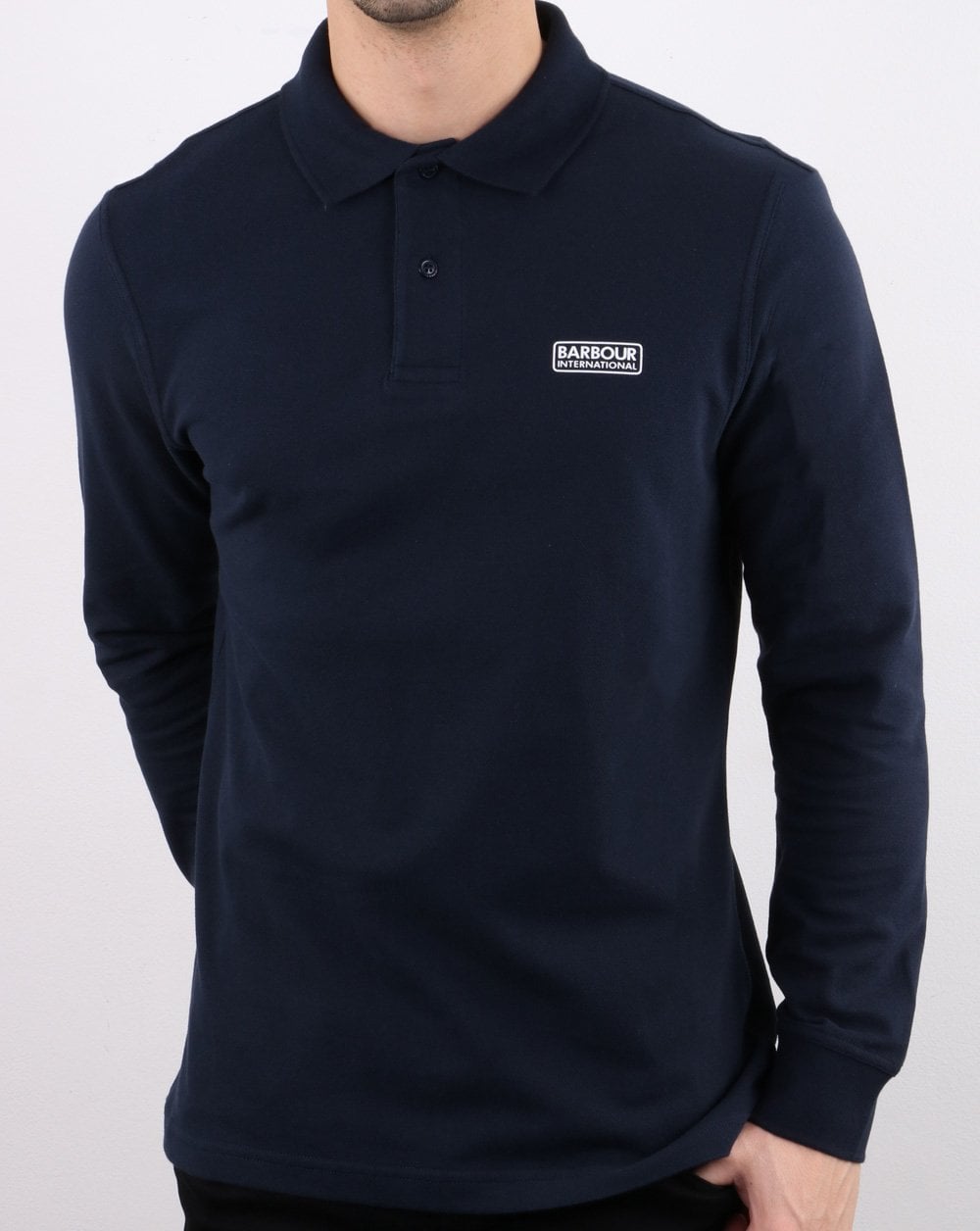 Barbour International Long Sleeved Polo Navy
