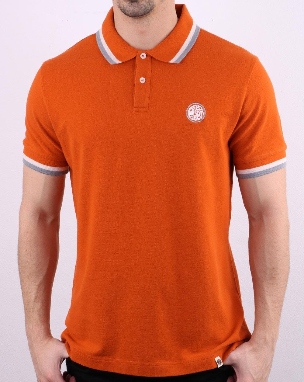 Pretty Green Curving Polo Orange