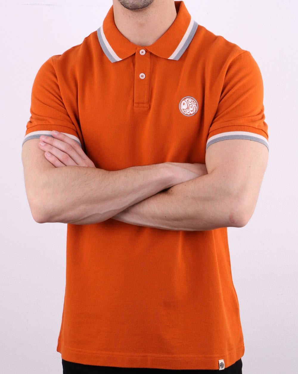 Pretty Green Curving Polo Orange