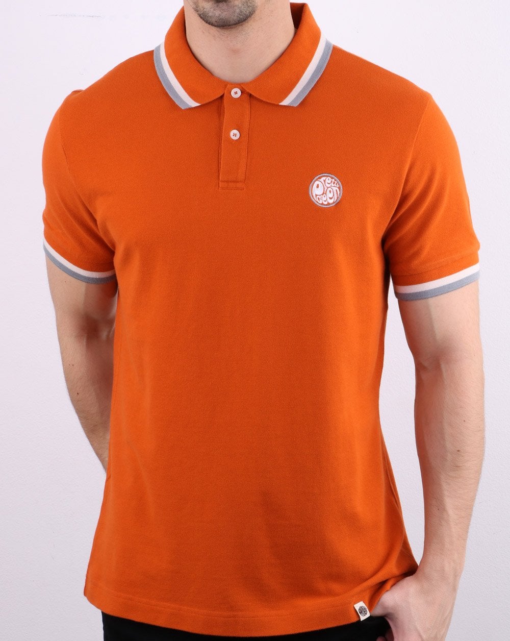 Pretty Green Curving Polo Orange