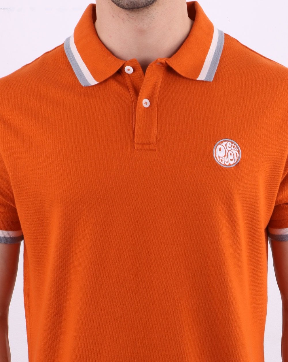Pretty Green Curving Polo Orange