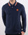 Pretty Green Tipped Long Sleeve Polo Navy
