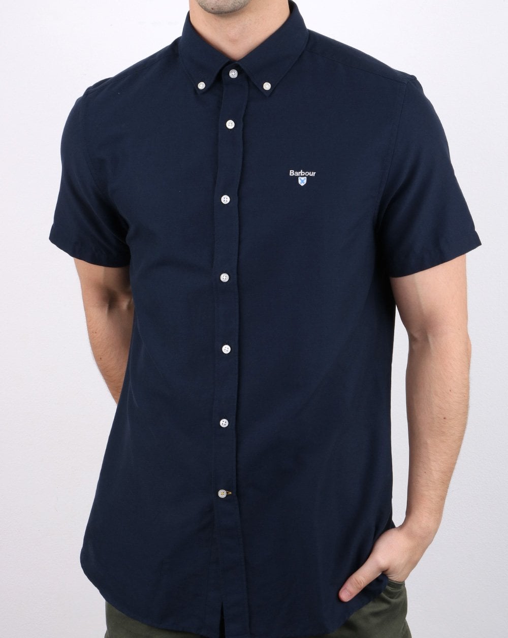 Barbour Oxford Short Sleeve Shirt Navy