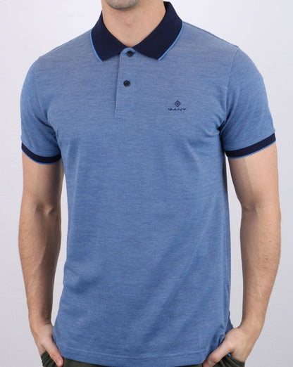Gant Oxford Pique Rugger Polo Shirt Pacific Blue