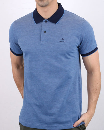 Gant Oxford Pique Rugger Polo Shirt Pacific Blue