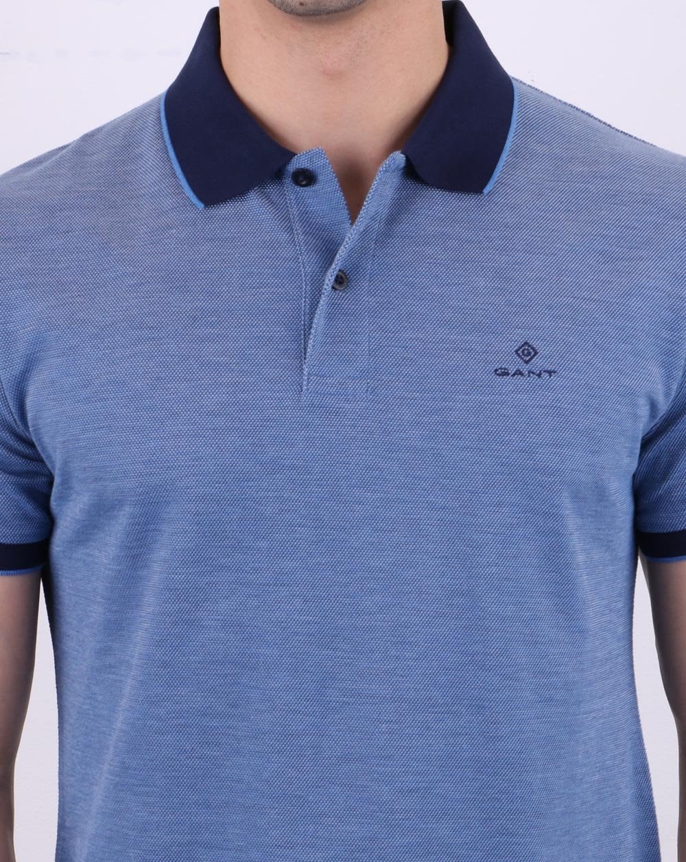 Gant Oxford Pique Rugger Polo Shirt Pacific Blue
