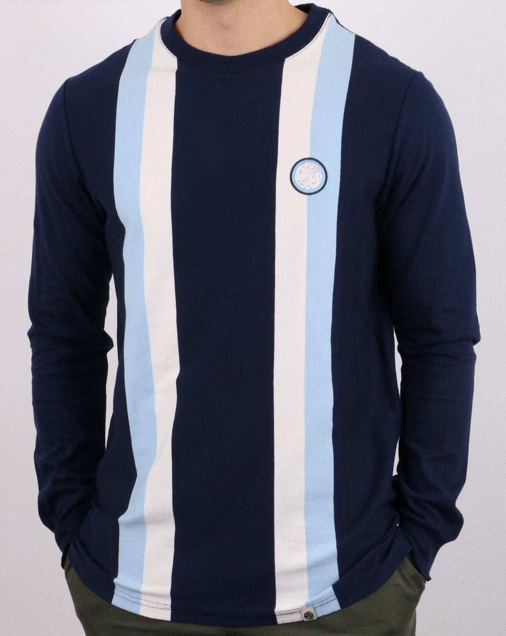 Pretty Green Workshop Long Sleeve T-shirt Navy