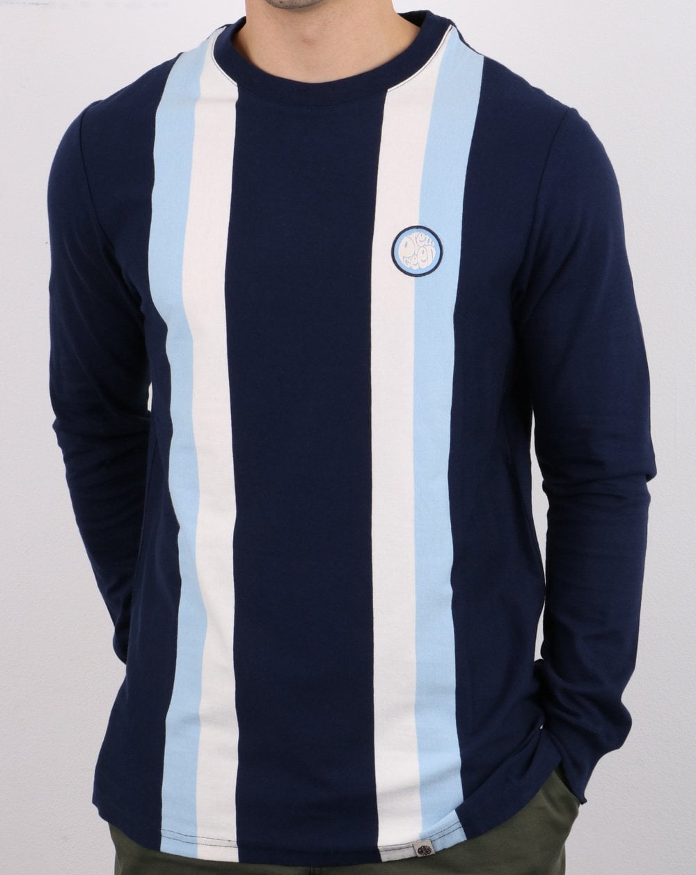 Pretty Green Workshop Long Sleeve T-shirt Navy