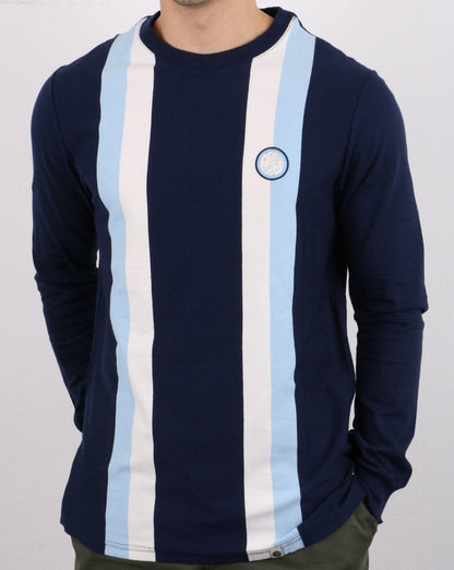 Pretty Green Workshop Long Sleeve T-shirt Navy