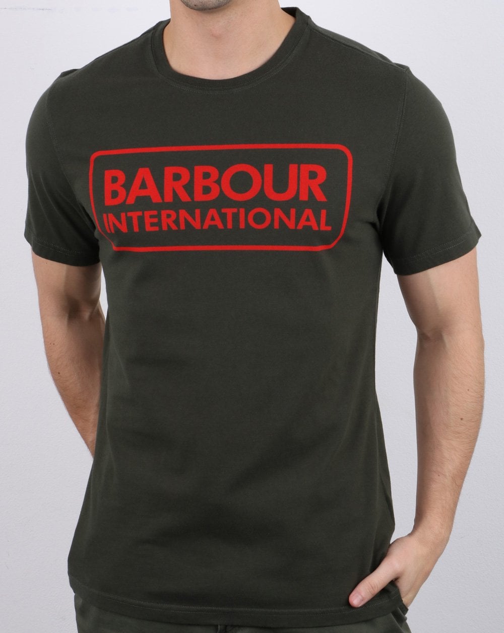 Barbour International Block Logo T-shirt Army Green