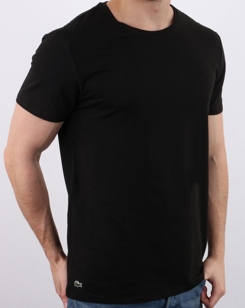 Lacoste Twin Pack Crew Neck T-shirts Black