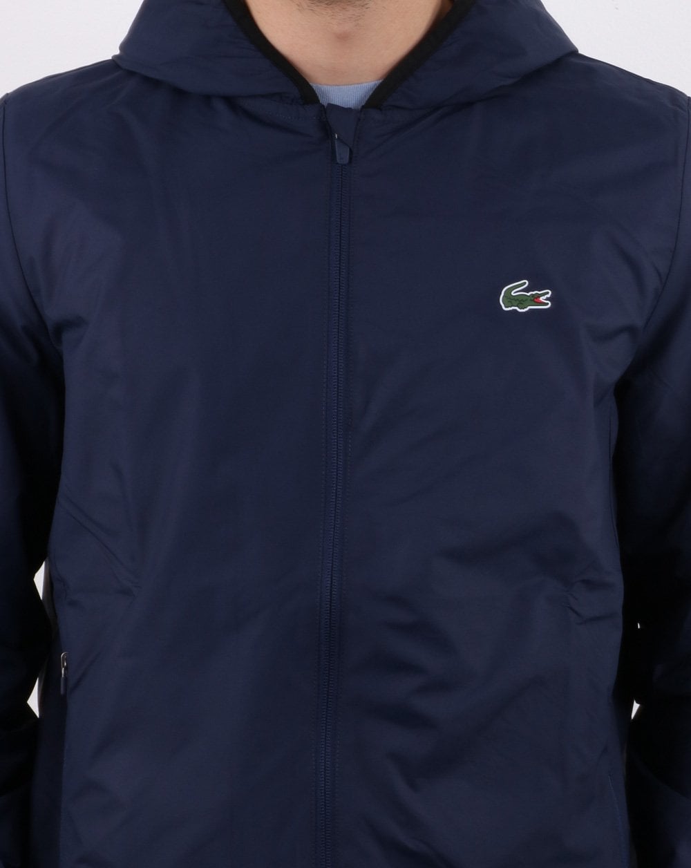 Lacoste Hooded Jacket Navy/White