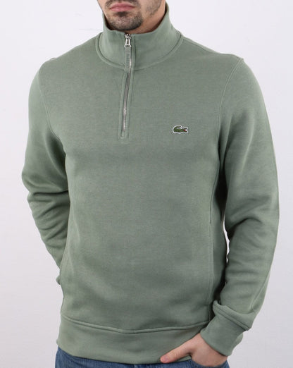Lacoste Quarter Zip Sweatshirt Light Green
