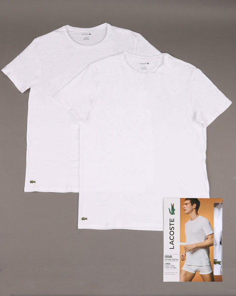 Lacoste Twin Pack Crew Neck T-shirts White