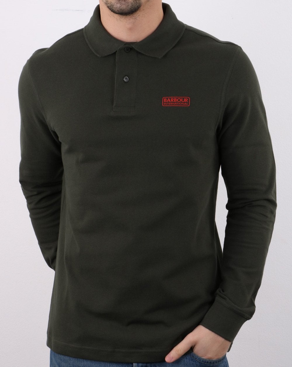 Barbour International Long Sleeve Polo Dark Green