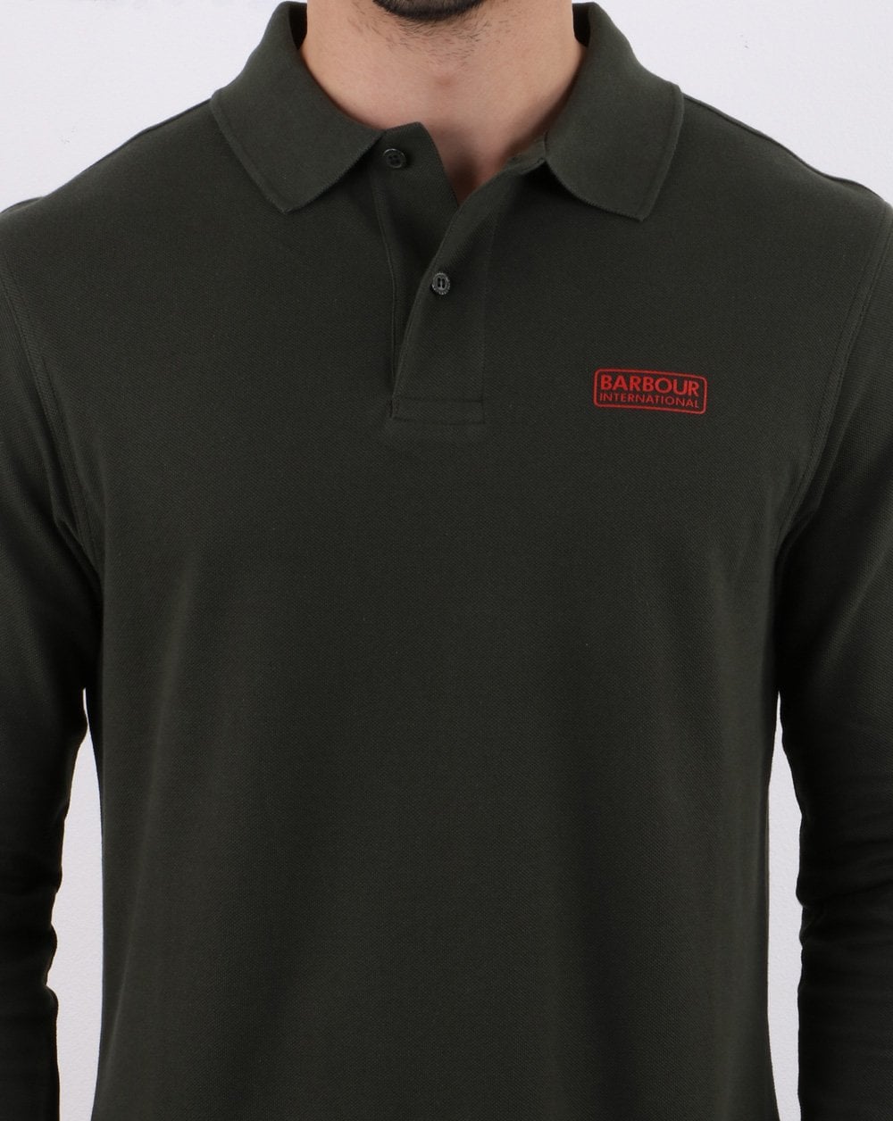 Barbour International Long Sleeve Polo Dark Green