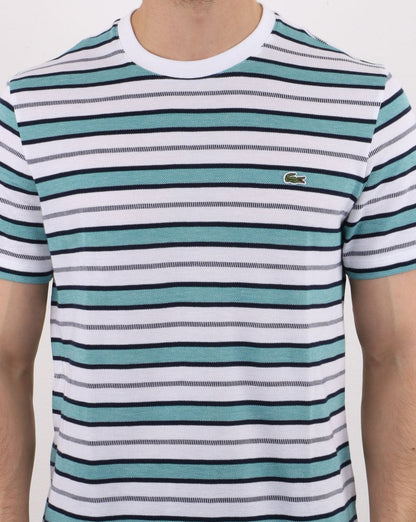 Lacoste Striped T-shirt White/Navy/Turquoise