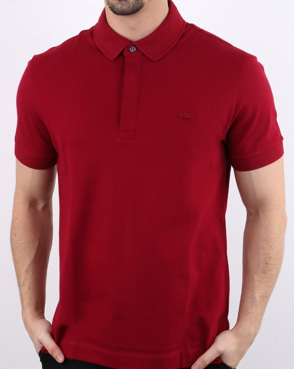 Lacoste Paris Tonal Polo Shirt Burgundy