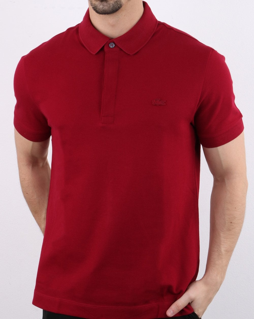 Lacoste Paris Tonal Polo Shirt Burgundy