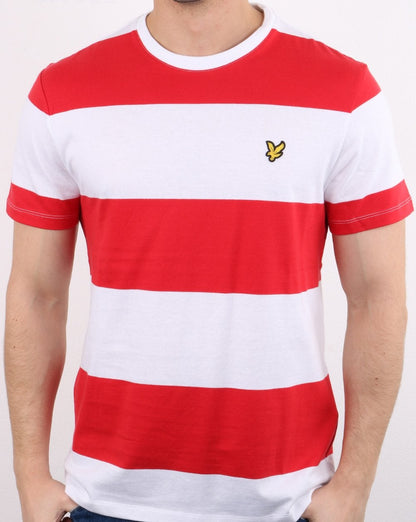 Lyle And Scott Wide Stripe T-shirt Red