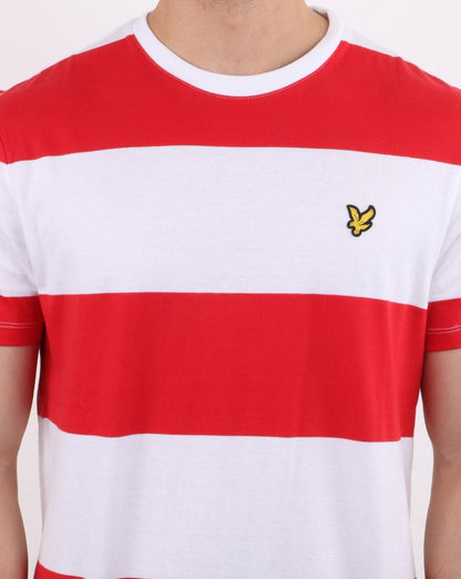 Lyle And Scott Wide Stripe T-shirt Red