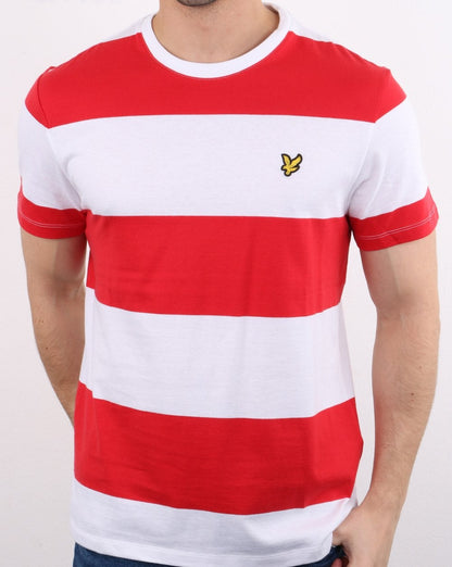Lyle And Scott Wide Stripe T-shirt Red