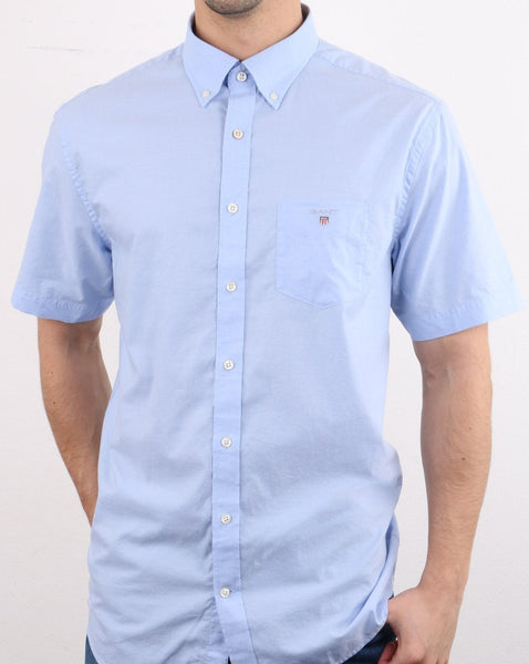 Gant Broadcloth Short Sleeve Shirt Hamptons Blue
